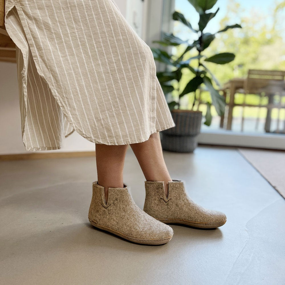 Glerups Felted Wool Boots - Sand