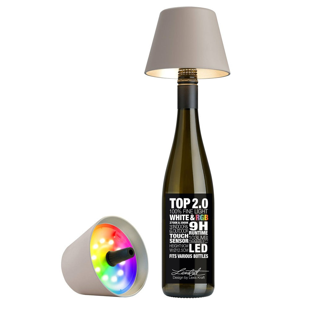 Wine Bottle lamp 「Double Exposure」 Sompex Top 2.0 RGBW Bottle Light - Sand | HUS & HEM – Hus & Hem