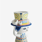 Bjørn Wiinblad Blue Lady with Hat Vase - 20.5 cm 