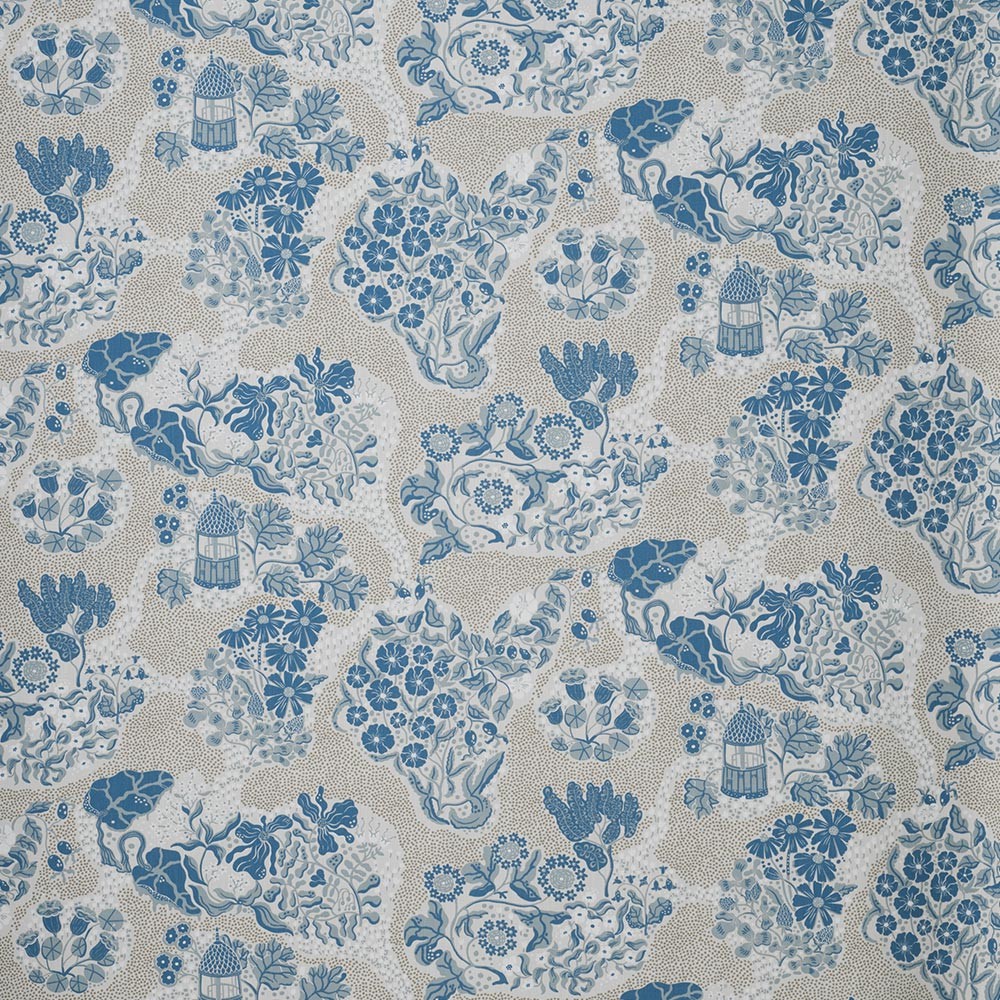 Spira of Sweden Trädgård Fabric Full Width - Blue