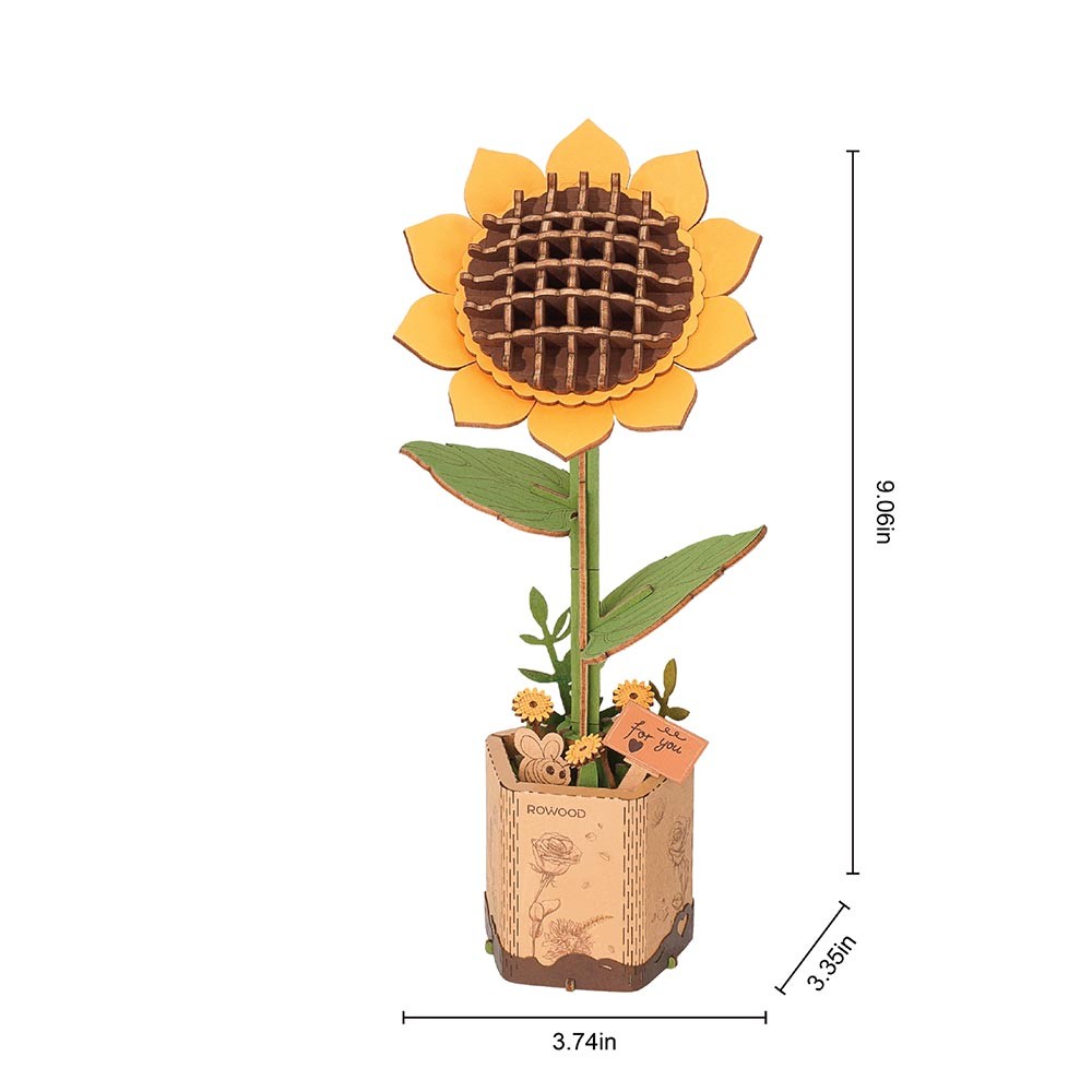 Sunflower 3D Wooden Flower Puzzle by Robotime