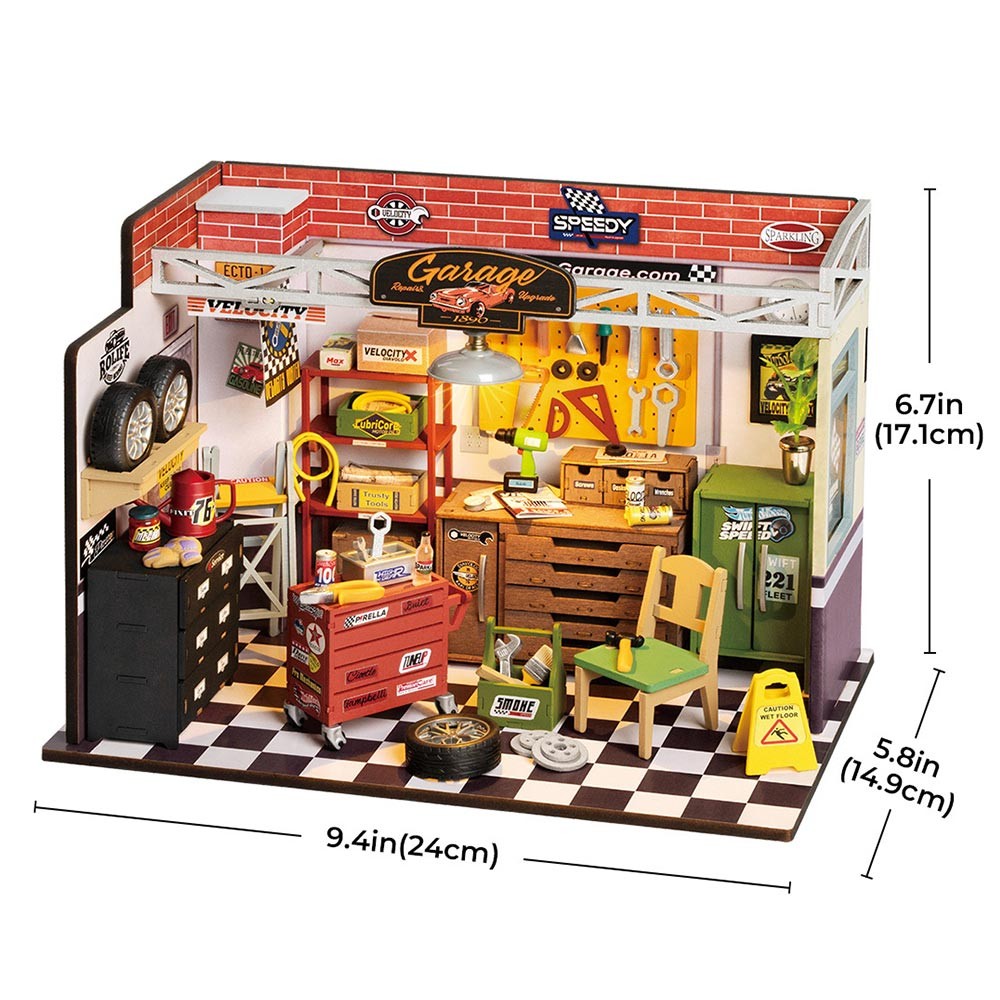 Garage Workshop DIY Miniature Kit by Rolife