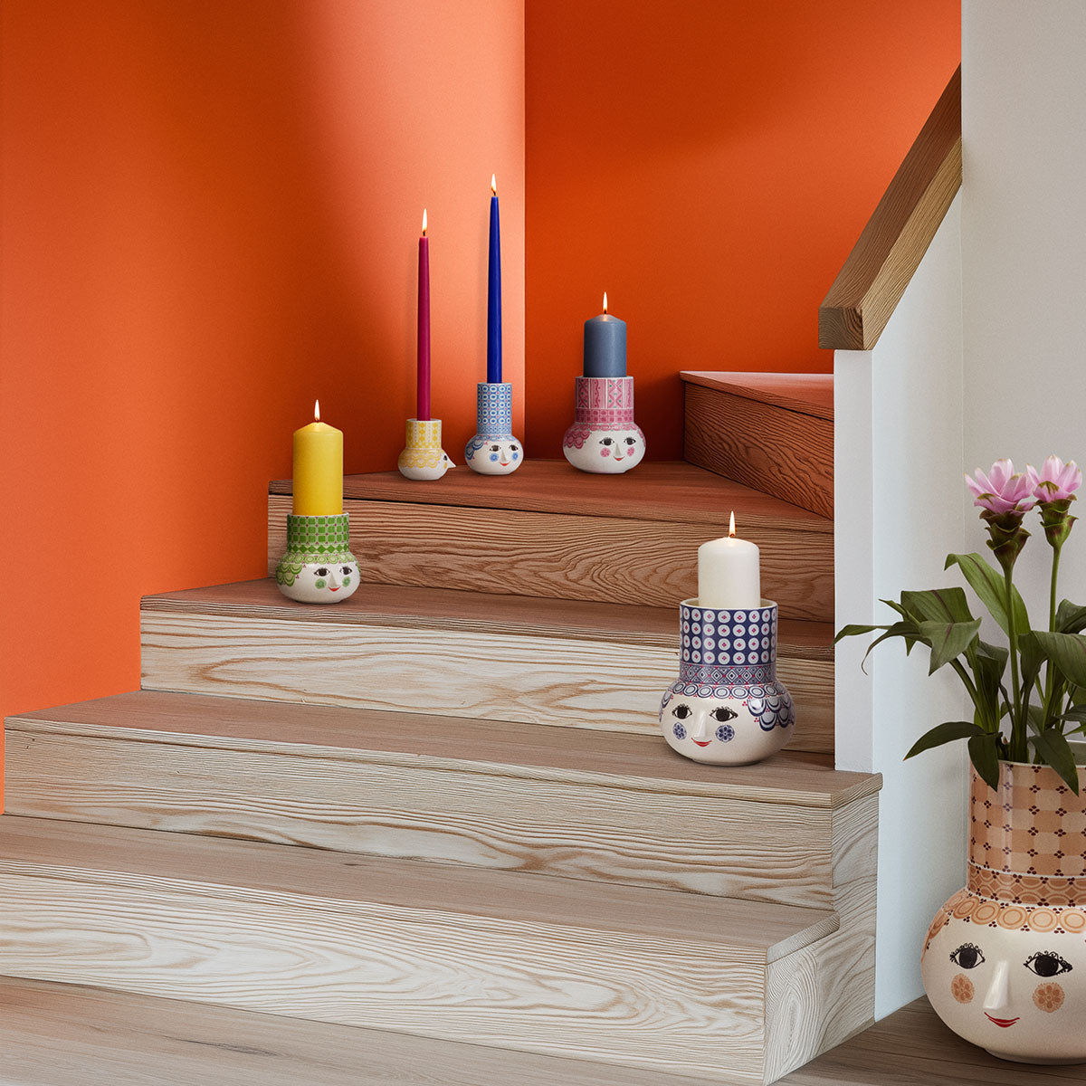 Bjorn Wiinblad Olga Collection on a staircase
