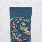 Bonne Maison Marine Animal Deep Blue Socks close-up detail