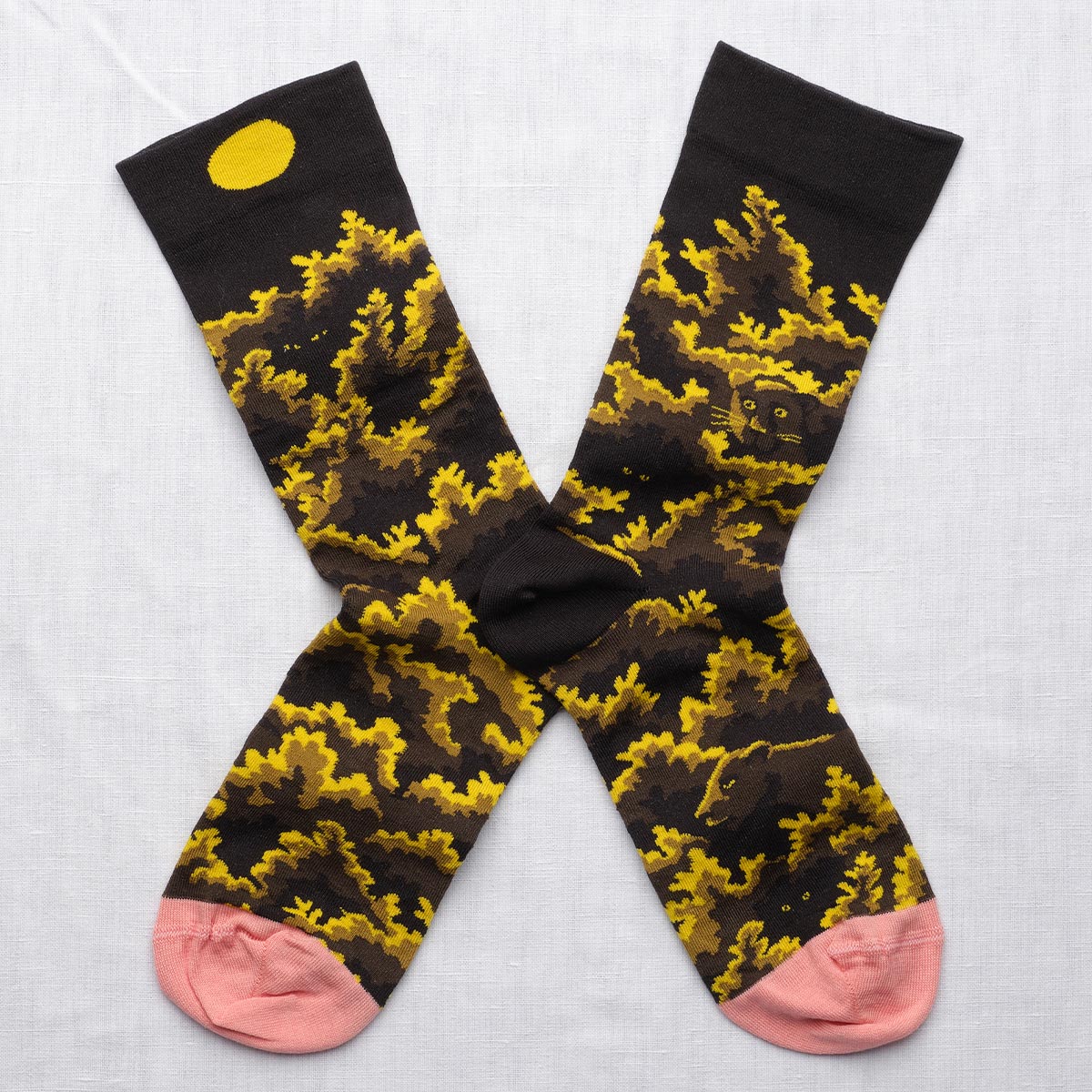 Bonne Maison Foliage Faux Noir Socks 