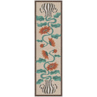 Ekelund 'amanda' table runner with two sunflowers growing out of a black and white stiped handled vase 