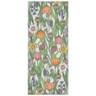 Ekelund 'Blomsterlok' table runner with tulips, daffodils and other assorted flowers on a white background