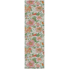 Ekelund 'Fiona' floral cotton table runner with red pink green and orange flowers on a white background
