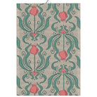 Ekelund 'Ronalda' cotton hand towel with pale pink and green flowers on a white background