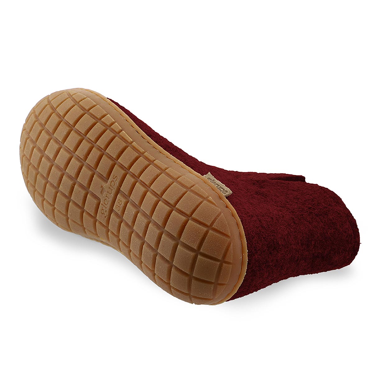 Underside view of rubber soled beet Glerups boot