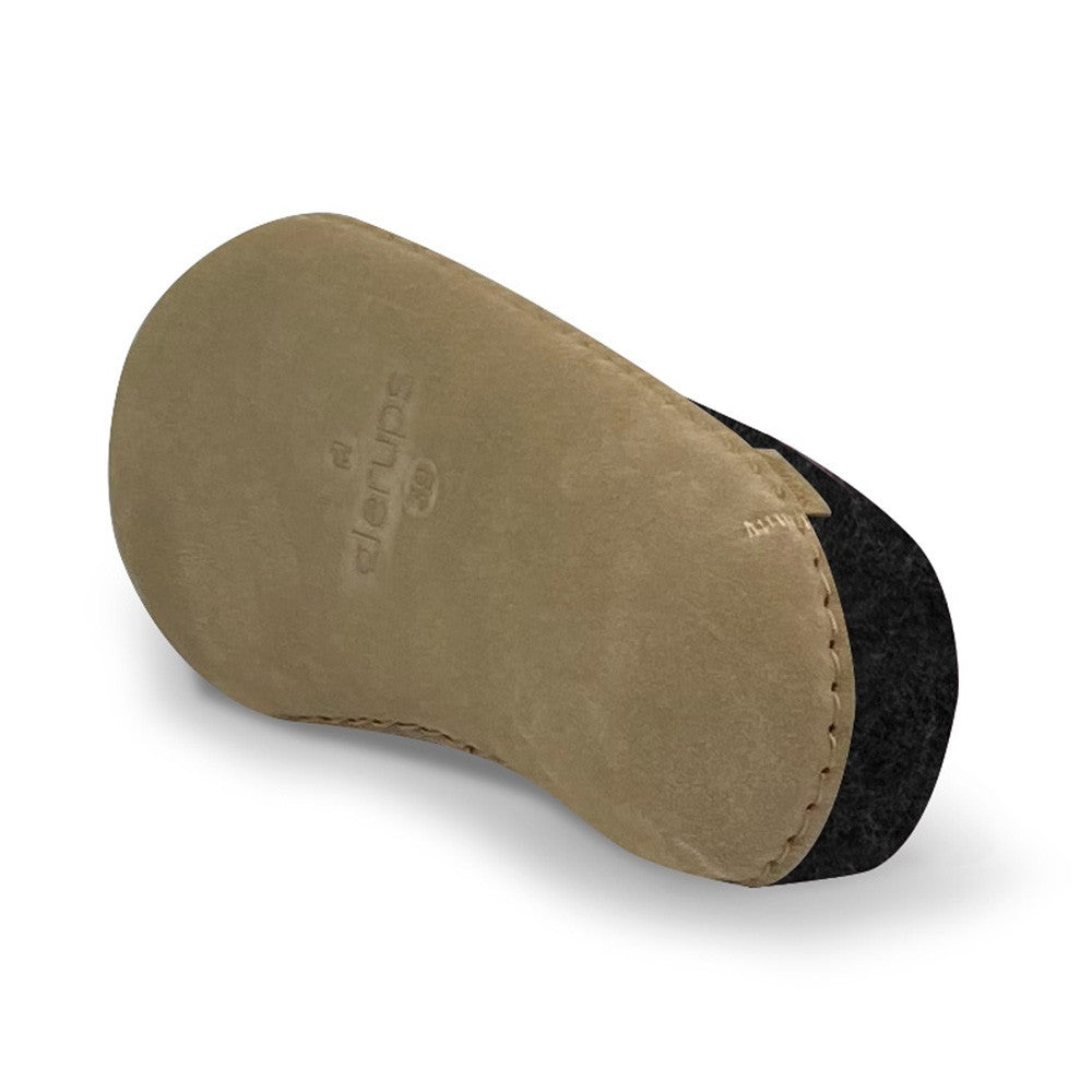 Underside View of Leather Soled Glerups Mule in Charcoal