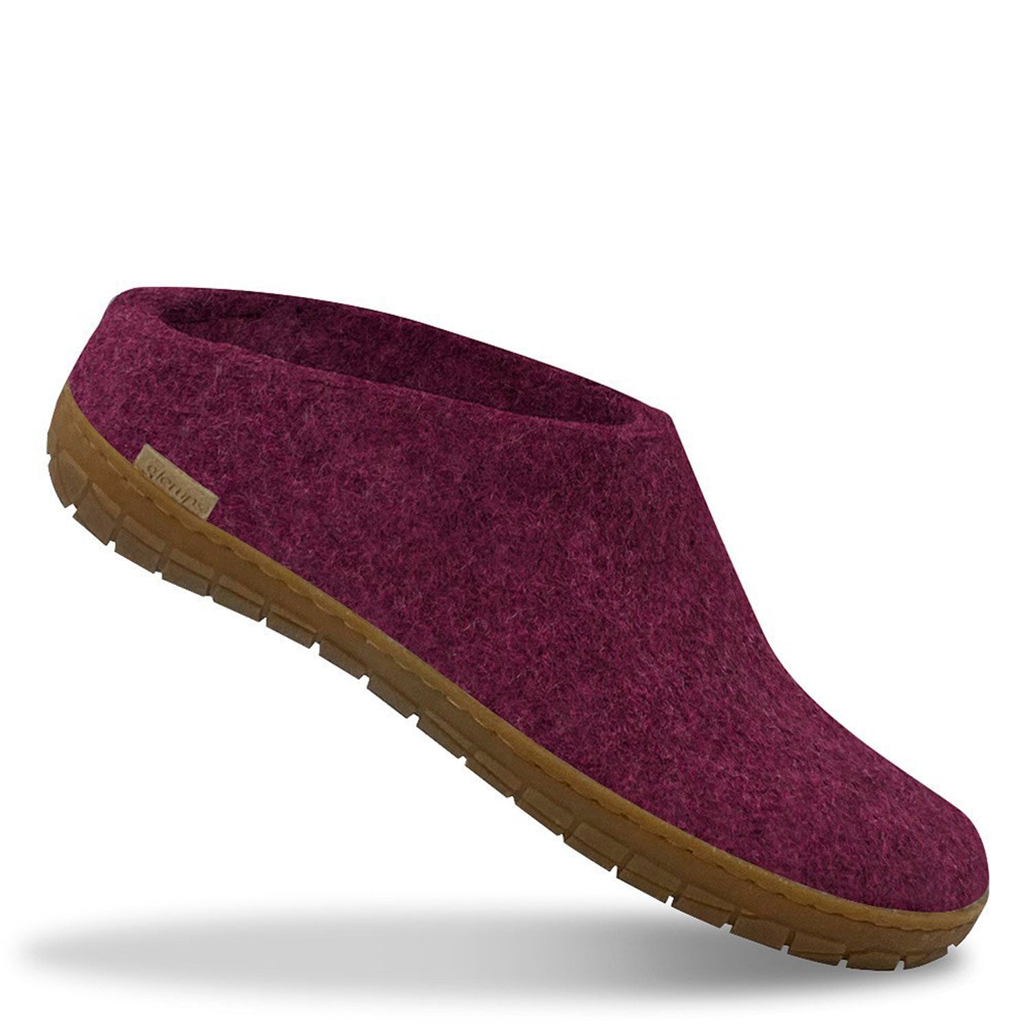 Cranberry rubber soled Glerups mule