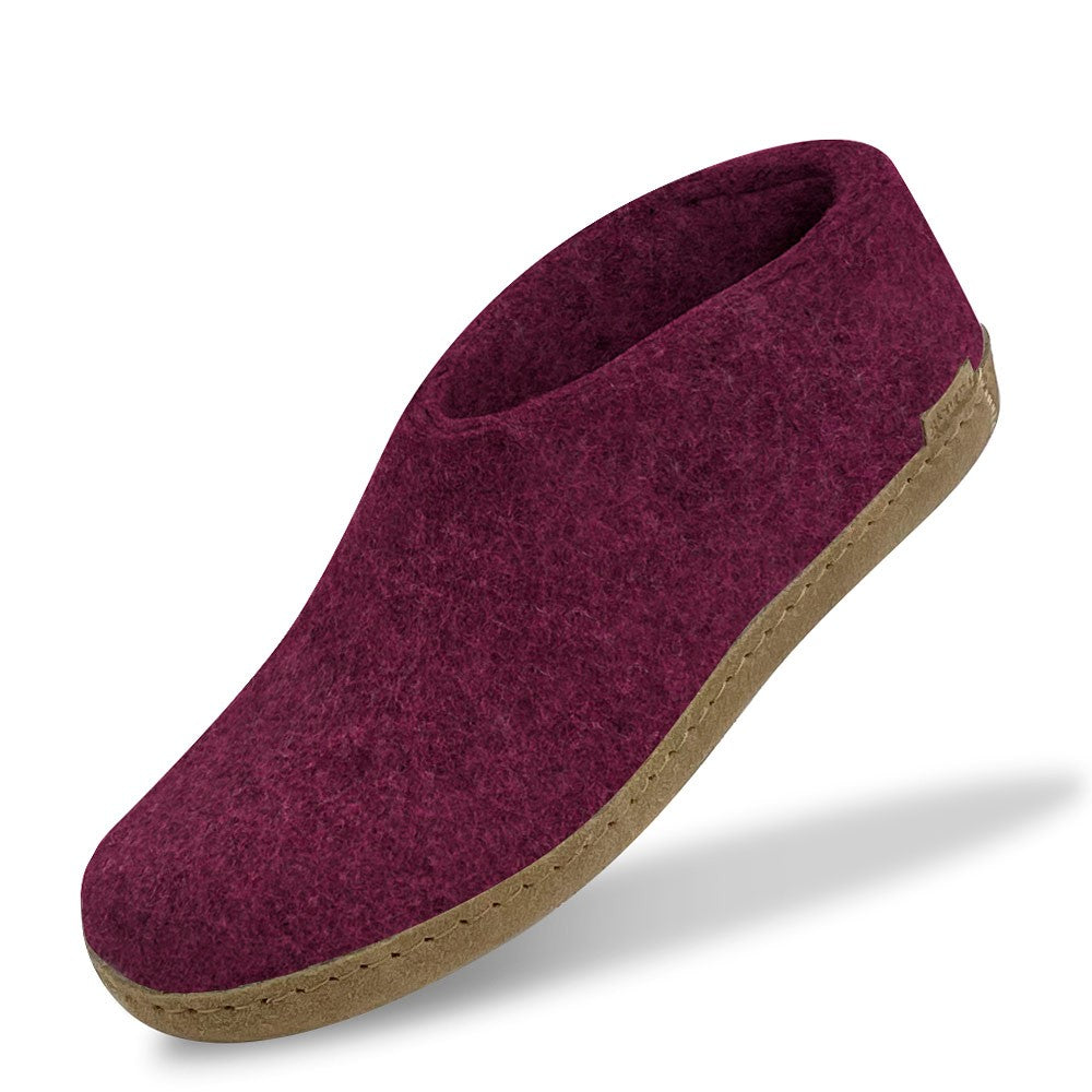 A single cranberry leather soled glerups Shoe