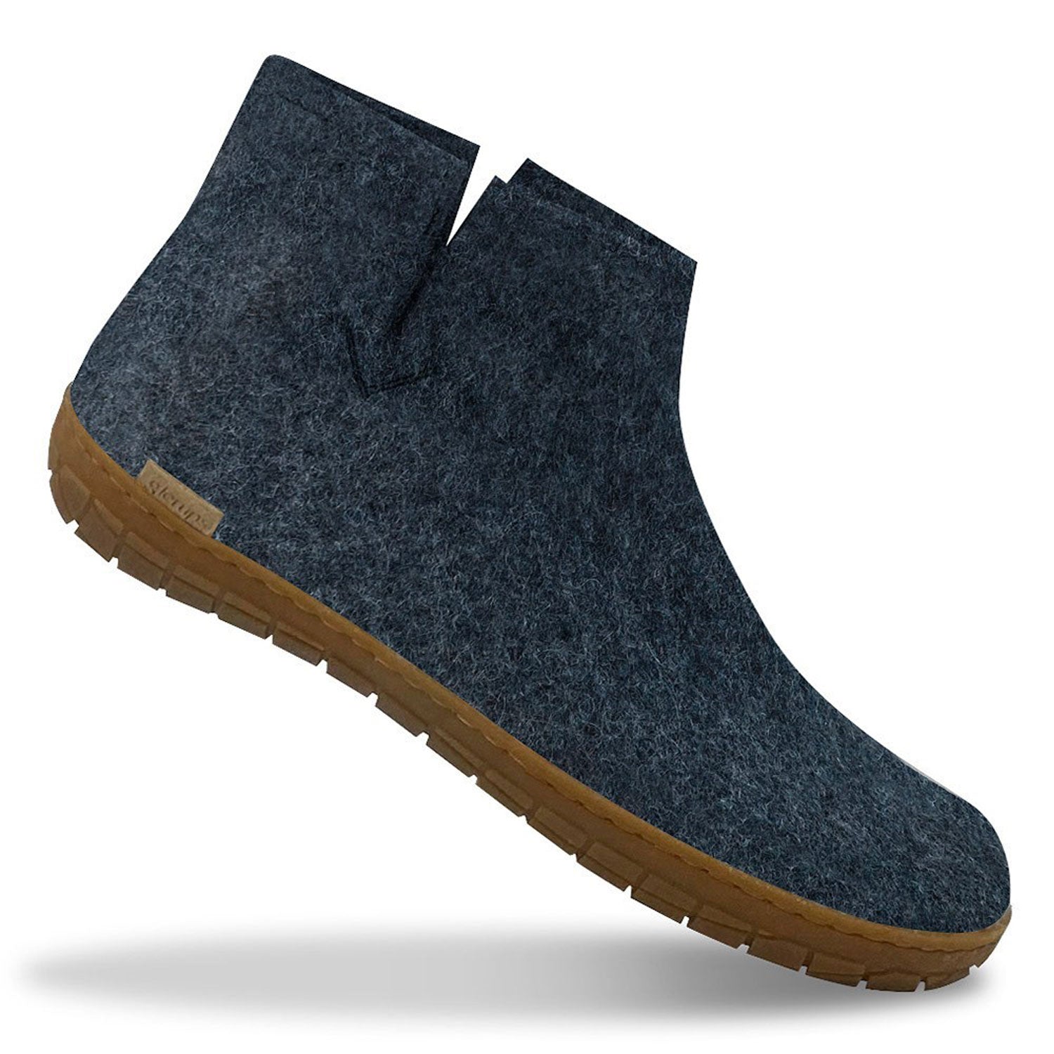A single glerups denim rubber soled boot