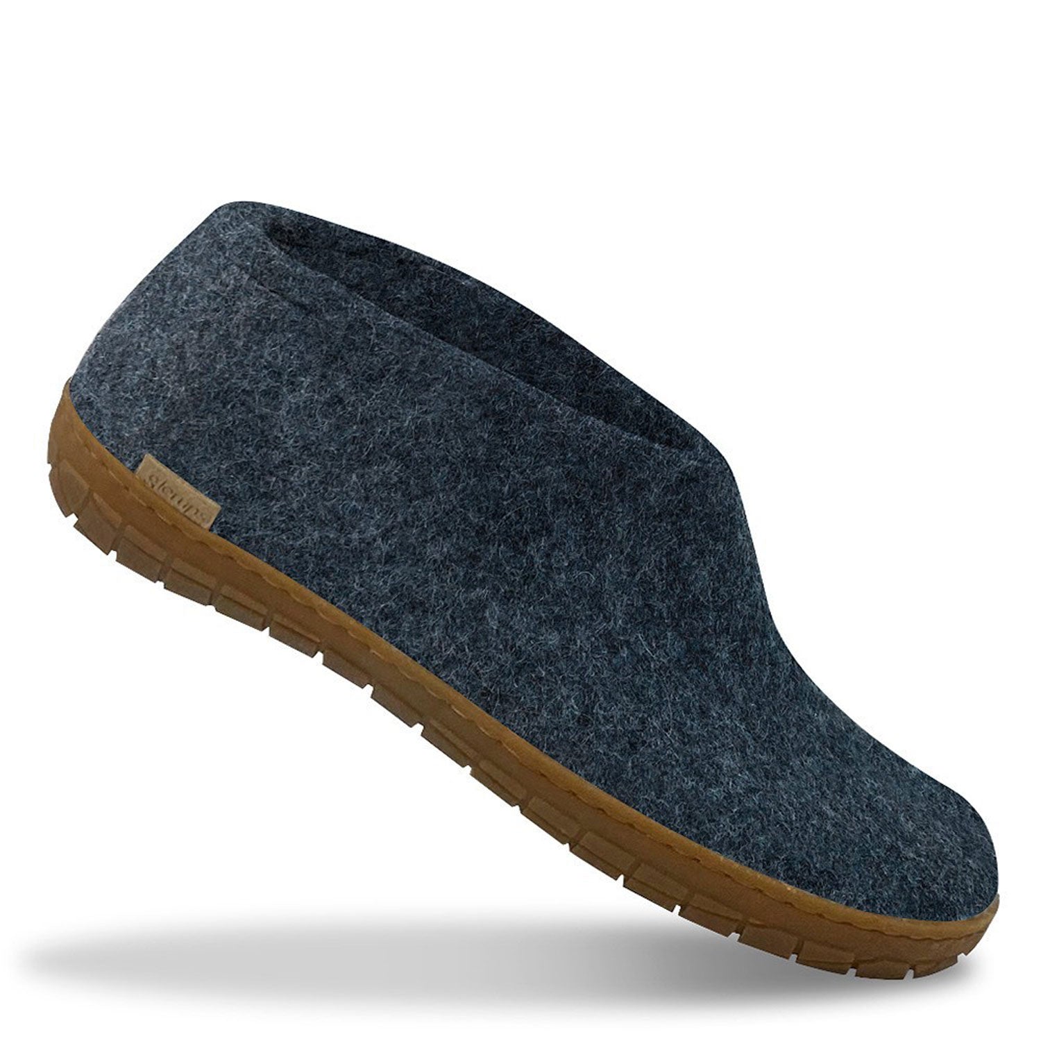 A single denim rubber soled Glerups shoe