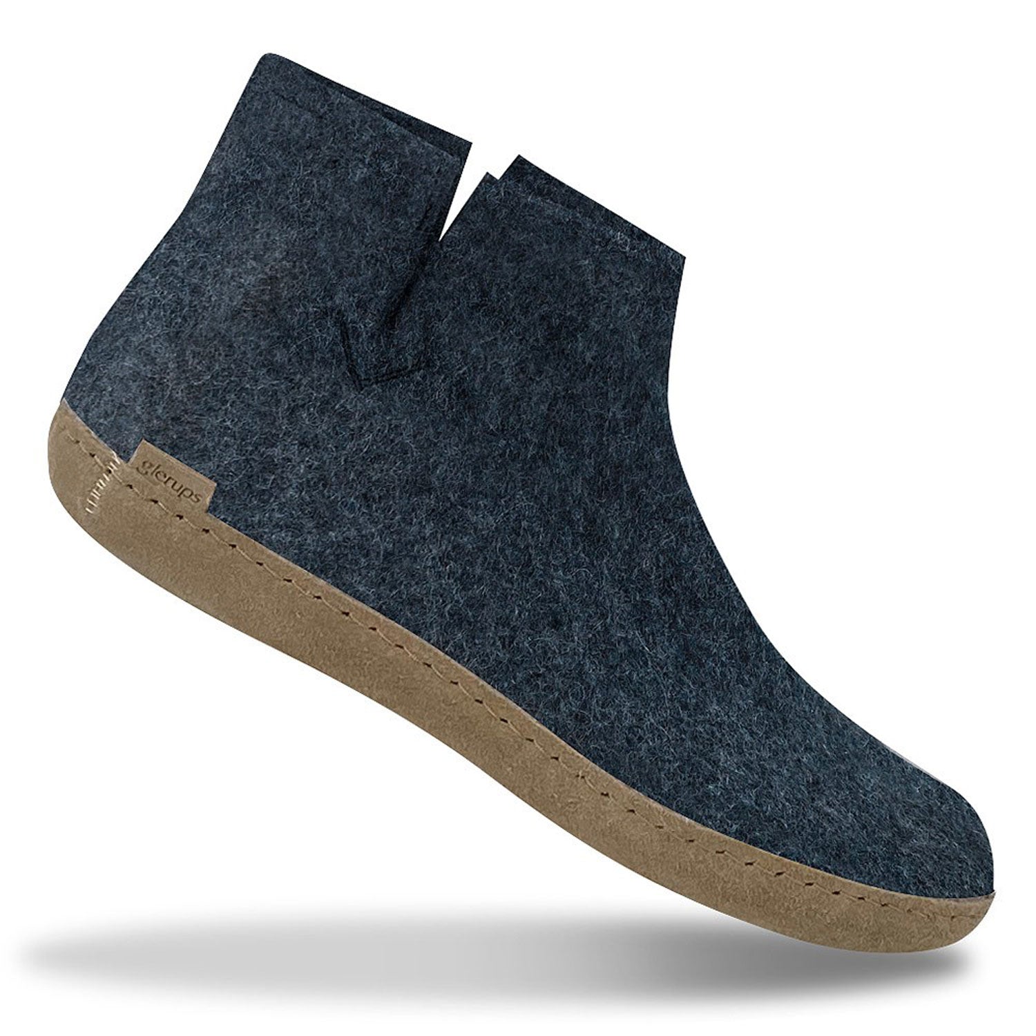 Glerups leather soled boot in denim
