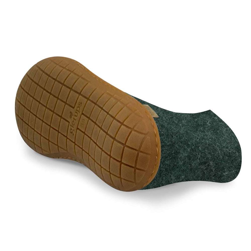 Underside view of Glerups Felt Rubber Sole Boot - Forest
