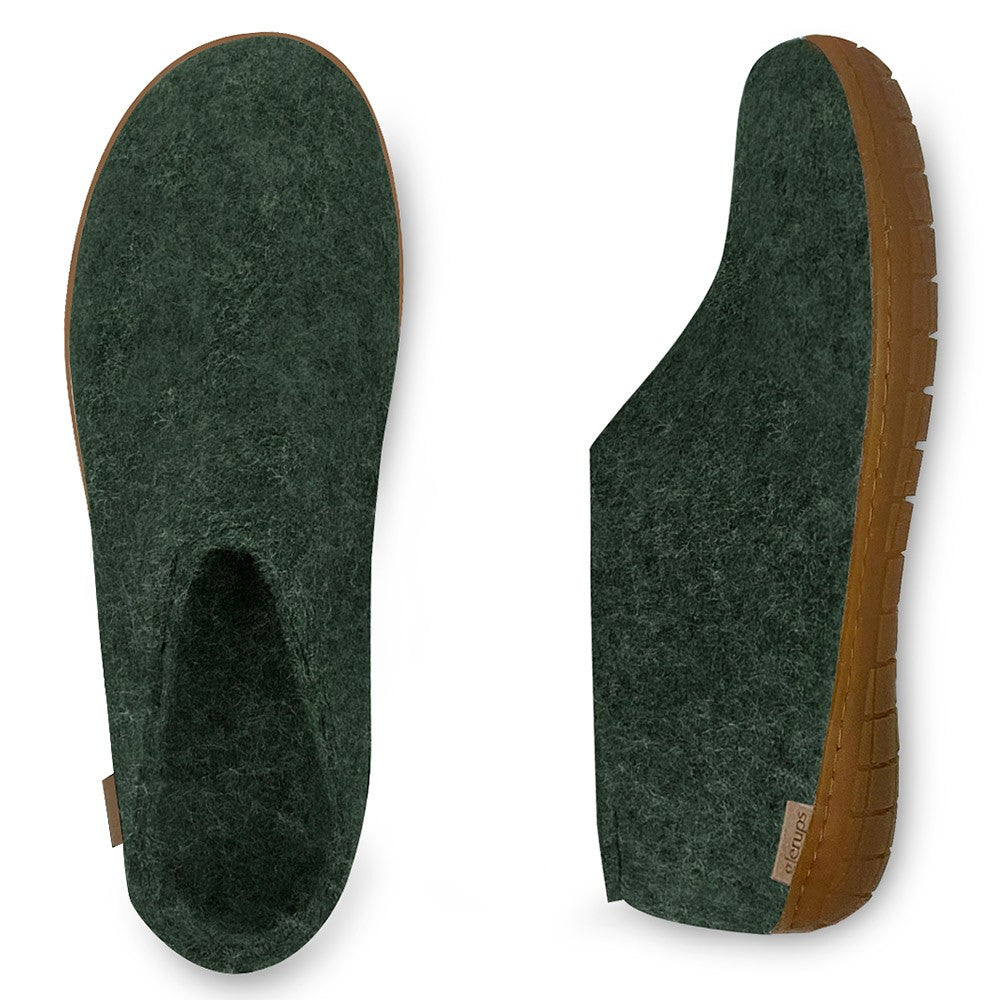 Arial and side view of Glerups rubber soled forest shoes