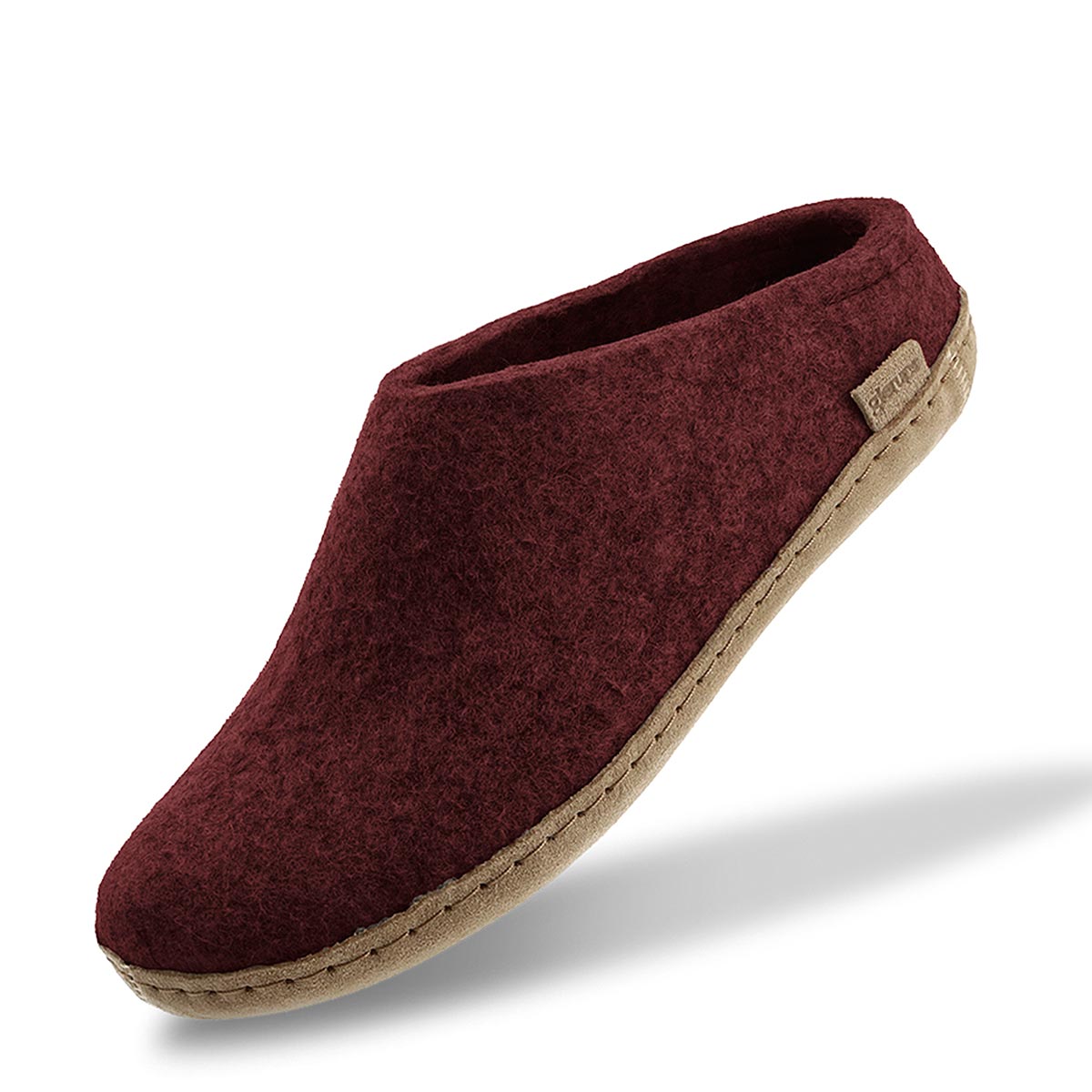 Glerups leather sole mule in beet