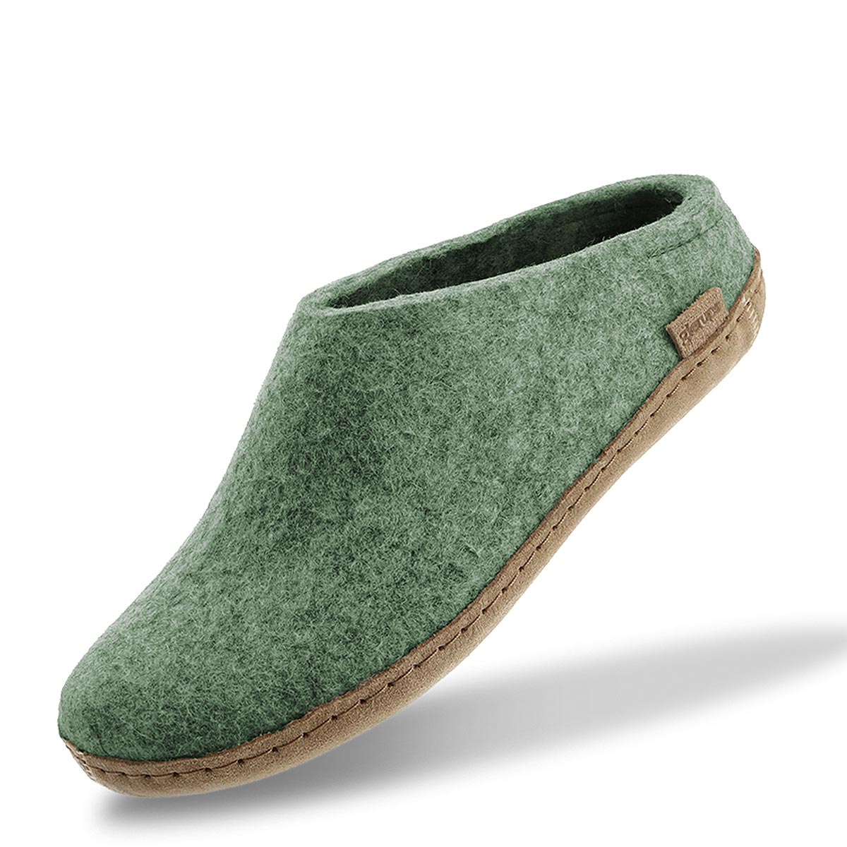  Glerups Mule in Moss with Leather Sole