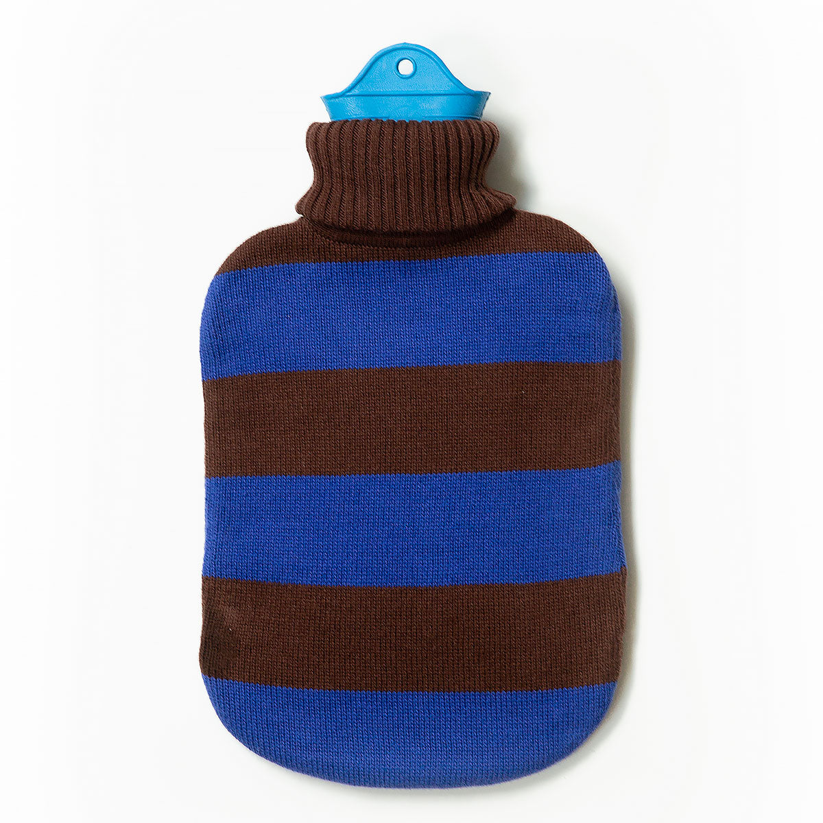 Suite 702 cobalt and brown striped hot water bottle