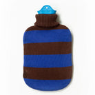 Suite 702 cobalt and brown striped hot water bottle