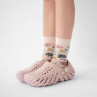 Bonne Maison Indienne Rose Floral Socks worn on feet