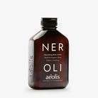 Brown bottle of aeolis Neroli Nourishing Body Lotion on a white background