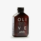 Brown bottle of aeolis Olive Soothing Body Lotion on a white background
