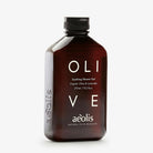 Brown bottle of aeolis Olive Soothing Shower Gel on a white background