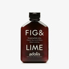 Bottle of Fig & Lime body lotion by aeolis on a white background