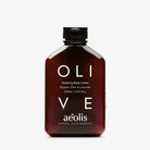 Bottle of aeolis Olive Soothing Body Lotion on a white background