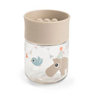 Done by Deer sand coloured learning cup with 360 lid against a white background.