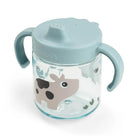 Done by Deer light blue grippy spout cup on white background.