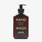 Bottle of aeolis hand wash on a white background