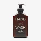 Bottle of aeolis hand wash on a white background