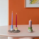 Bjorn Wiinblad Olga Candle Collection on a contemporary table and background 