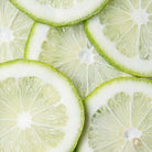 Close-up of sliced limes used in aeolis shower gel